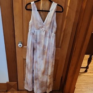 H&M Cream and Brown Maxi Dress